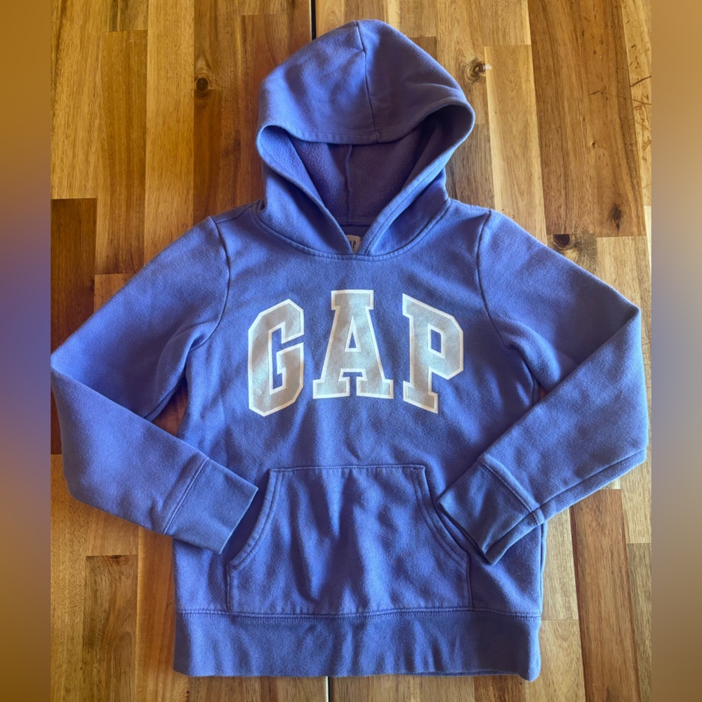 GAP Kids Purple Logo Hoodie Size L 10-11 Pullover Sweatshirt